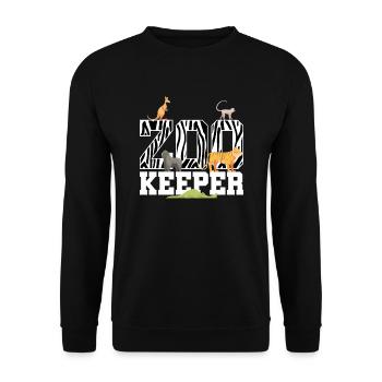 Zoo Keeper | Afrikanische Savanne Tier Zoo Liebe - Unisex Pullover - Schwarz - Vorne - Alina (178cm) & Michal (187cm)