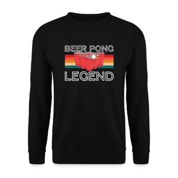 Beer Pong Legend | BeerPong Master Drinking Games - Unisex Sweatshirt - black - Front - Alina (178cm) & Michal (187cm)