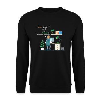 Eat Code Sleep | Funny Coder Programmer - Unisex Sweatshirt - black - Front - Alina (178cm) & Michal (187cm)