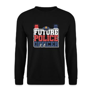 Future policeman | Policeman Fan Best Job - Unisex Sweatshirt - black - Front - Alina (178cm) & Michal (187cm)