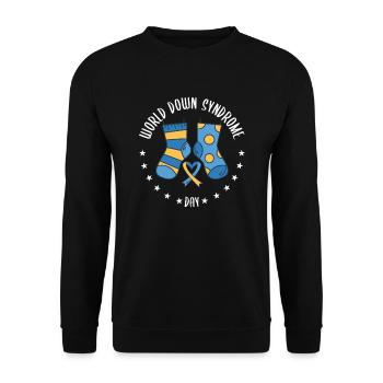 Welt-Down-Syndrom-Tag | Down-Syndrom Bewusstsein - Unisex Pullover - Schwarz - Vorne - Alina (178cm) & Michal (187cm)