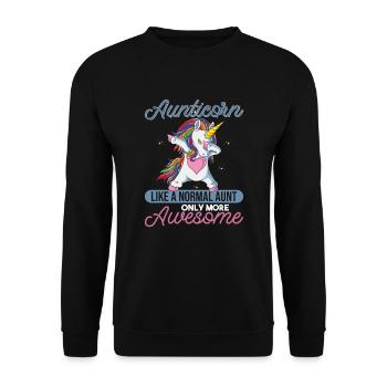 Aunticorn | Wie eine normale Tante, nur toller - Unisex Pullover - Schwarz - Vorne - Alina (178cm) & Michal (187cm)