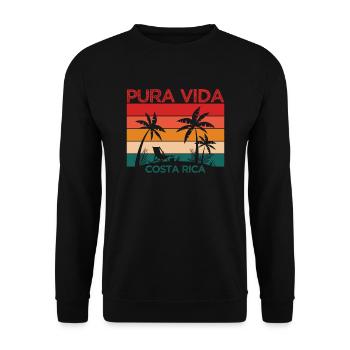 Costa Rica Pura Vida | Costa Rica-Reisender - Unisex Pullover - Schwarz - Vorne - Alina (178cm) & Michal (187cm)