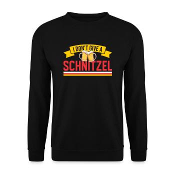 I Don't Give A Schnitzel | Love - Unisex Sweatshirt - black - Front - Alina (178cm) & Michal (187cm)