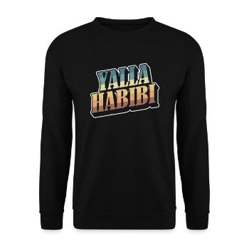Yalla Habibi Arabic Arabic Sweetheart Muslim - Unisex Sweatshirt - black - Front - Alina (178cm) & Michal (187cm)