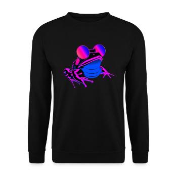 Crazy Synthfrog - Unisex Sweatshirt - black - Front - Alina (178cm) & Michal (187cm)