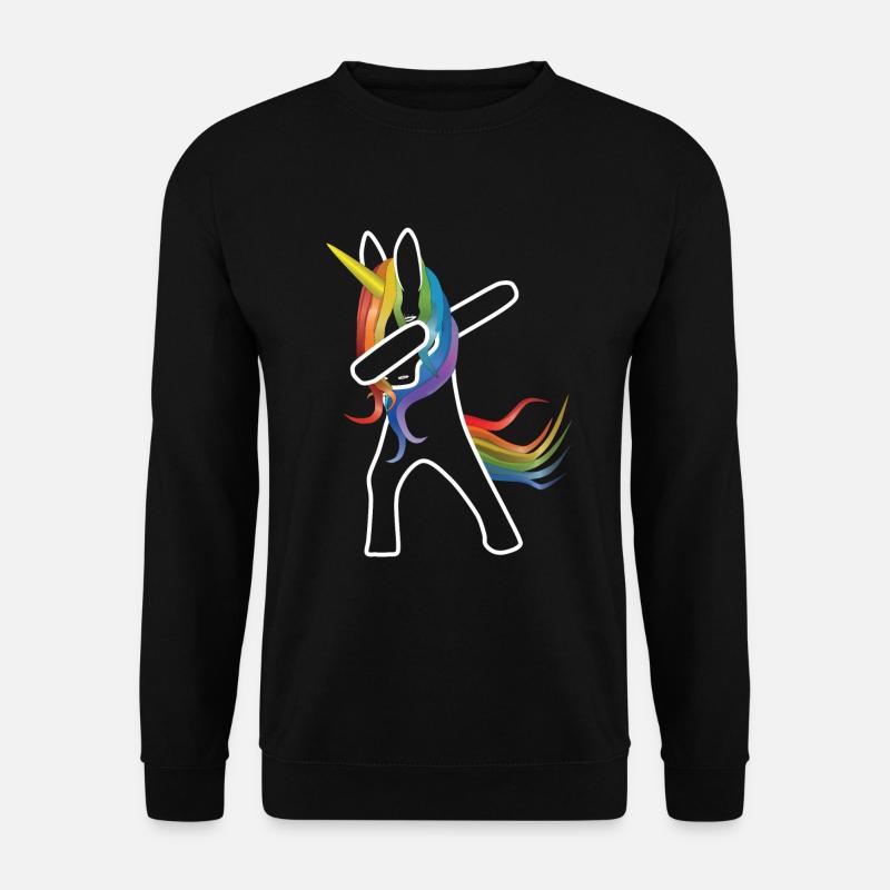 Einhorn dabbing transparent - Unisex Pullover - Schwarz