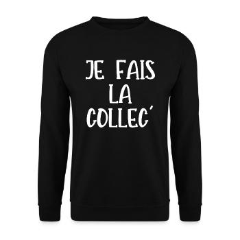 je fais la collec - Sweat-shirt Unisexe - noir - Devant - Alina (178cm) & Michal (187cm)