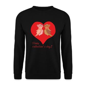 Happy Valentine's Day! - Unisex Sweatshirt - black - Front - Alina (178cm) & Michal (187cm)