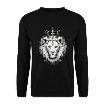 lion roi - Sweat-shirt Unisexe - noir - Devant - Alina (178cm) & Michal (187cm)