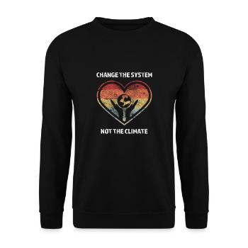 Student demo against climate change - Unisex Sweatshirt - black - Front - Alina (178cm) & Michal (187cm)