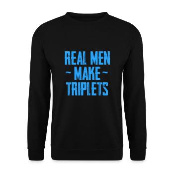 real men make triplets - Triplets Loading - Unisex Sweatshirt - black - Front - Alina (178cm) & Michal (187cm)