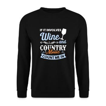 Wine and country music - I'm in - Unisex Sweatshirt - black - Front - Alina (178cm) & Michal (187cm)