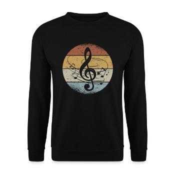 Violin Keys Musical Notes Retro Clef - Unisex Sweatshirt - black - Front - Alina (178cm) & Michal (187cm)