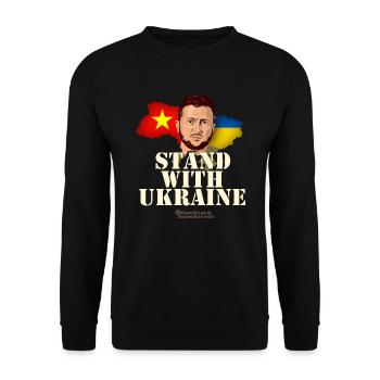 Vietnam Stand with Ukraine - Unisex Pullover - Schwarz - Vorne - Alina (178cm) & Michal (187cm)
