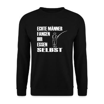 Angeln - Unisex Pullover - Schwarz - Vorne - Alina (178cm) & Michal (187cm)