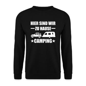 Camping - Unisex Pullover - Schwarz - Vorne - Alina (178cm) & Michal (187cm)