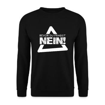 Spruch - Unisex Pullover - Schwarz - Vorne - Alina (178cm) & Michal (187cm)