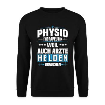 Physiotherapeutin Physiotherapie Physiotherapeut - Unisex Pullover - Schwarz - Vorne - Alina (178cm) & Michal (187cm)