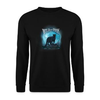 Wild and free panther - Unisex Pullover - Schwarz - Vorne - Alina (178cm) & Michal (187cm)