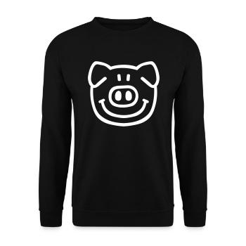 porc - Sweat-shirt Unisexe - noir - Devant - Alina (178cm) & Michal (187cm)