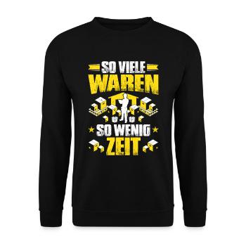 Specialist for warehouse logistics Specialist warehouse clerk - Unisex Sweatshirt - black - Front - Alina (178cm) & Michal (187cm)
