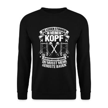 Gerüstbauer Gerüstbau Gerüster Geschenk - Unisex Pullover - Schwarz - Vorne - Alina (178cm) & Michal (187cm)