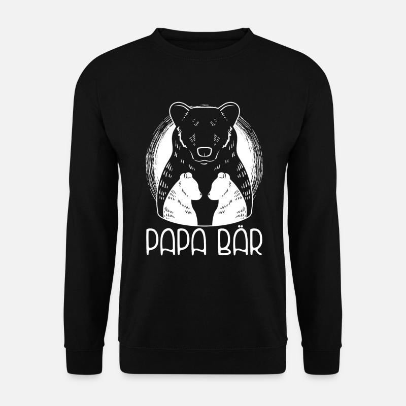 Zweifach Papa Bär Vatertag Geschenk - Unisex Pullover - Schwarz