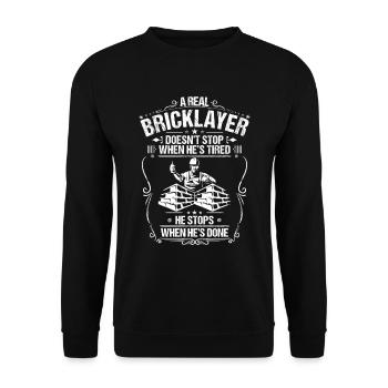 Maurer Bricklayer Mason - Unisex Pullover - Schwarz - Vorne - Alina (178cm) & Michal (187cm)