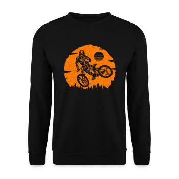 Mountain Bike Cyclist Mountain Bike - Unisex Sweatshirt - black - Front - Alina (178cm) & Michal (187cm)