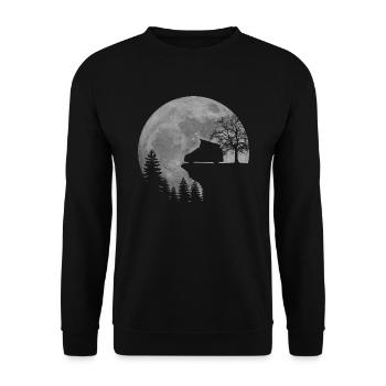 Camper Van, Kastenwagen, Wohnmobil, Mond - Unisex Pullover - Schwarz - Vorne - Alina (178cm) & Michal (187cm)