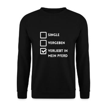 Single Vergeben Verliebt - Unisex Pullover - Schwarz - Vorne - Alina (178cm) & Michal (187cm)