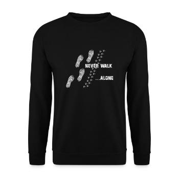 ne jamais marcher seul poulet perruche - Sweat-shirt Unisexe - noir - Devant - Alina (178cm) & Michal (187cm)