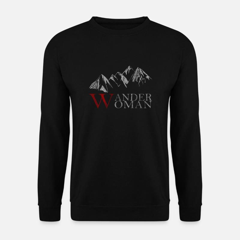 Wander Woman Berg Urlaub Wanderer Spruch - Unisex Pullover - Schwarz