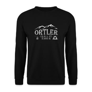 Ortler Mountains Hiking Altitude difference Alps Tyrol - Unisex Sweatshirt - black - Front - Alina (178cm) & Michal (187cm)