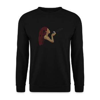Pusteblume Damen Löwenzahn Blume Frau Mystisch - Unisex Pullover - Schwarz - Vorne - Alina (178cm) & Michal (187cm)