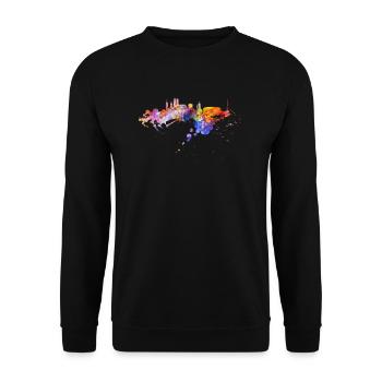 Munich Skyline Bayrische Stadt Nacht Bayern - Sweat-shirt Unisexe - noir - Devant - Alina (178cm) & Michal (187cm)