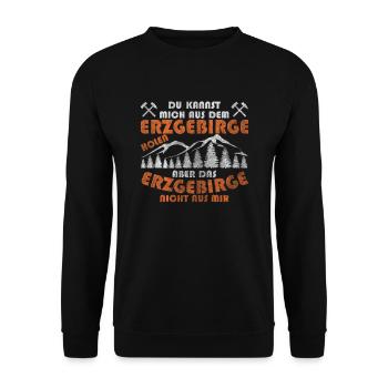 Erzgebirge Sachsen Sächsisch Arzgebirg Daheem - Unisex Pullover - Schwarz - Vorne - Alina (178cm) & Michal (187cm)