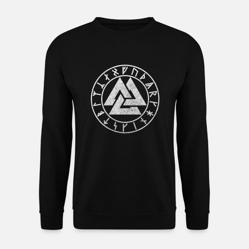 Odin Knoten Runen Kreis Wikinger Germanen Kelten - Unisex Pullover - Schwarz