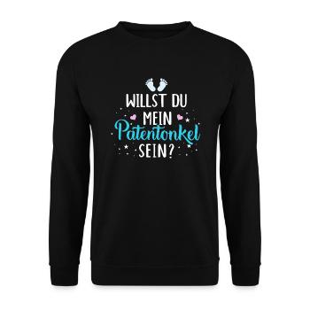 Patenonkel - Unisex Pullover - Schwarz - Vorne - Alina (178cm) & Michal (187cm)