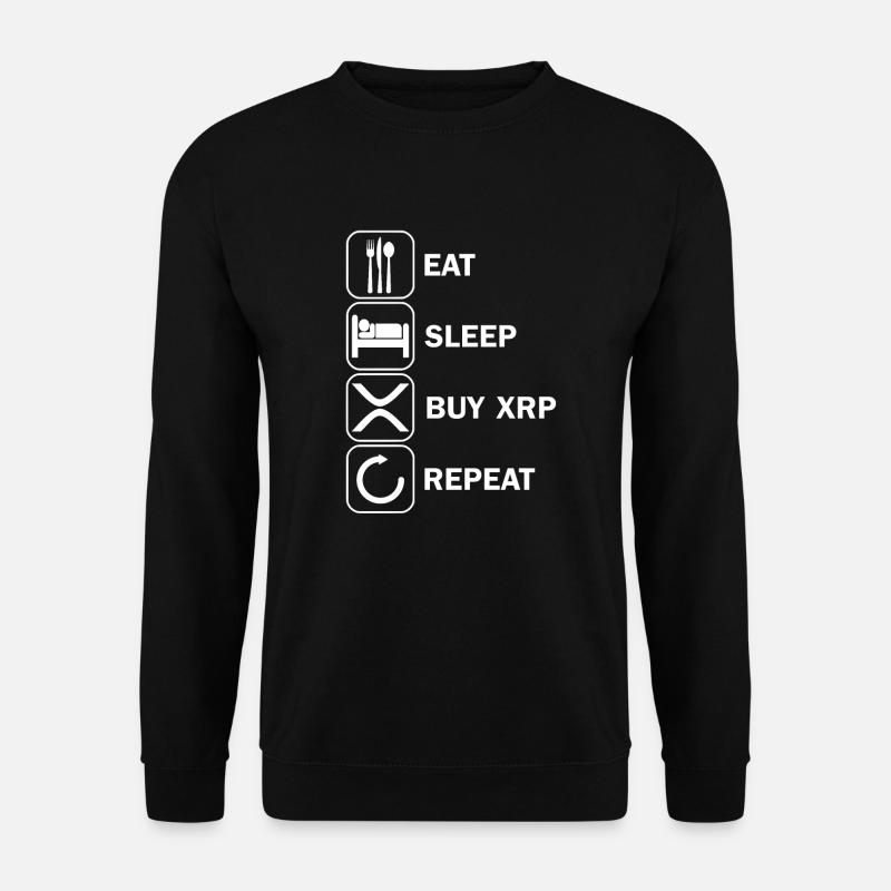 eat sleep buy xrp Ripple Kryptowährung Kaufen HODL - Unisex Pullover - Schwarz