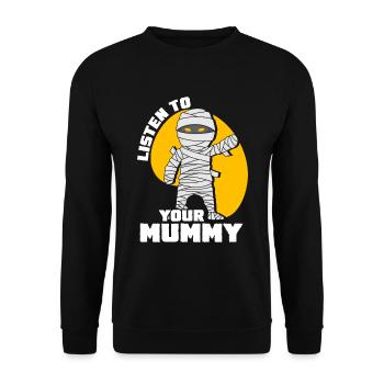 Mumie Gruselig Mumien - Unisex Pullover - Schwarz - Vorne - Alina (178cm) & Michal (187cm)