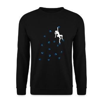 Bouldering Climbing Blue Boulder Handles Mrs. Lady - Unisex Sweatshirt - black - Front - Alina (178cm) & Michal (187cm)