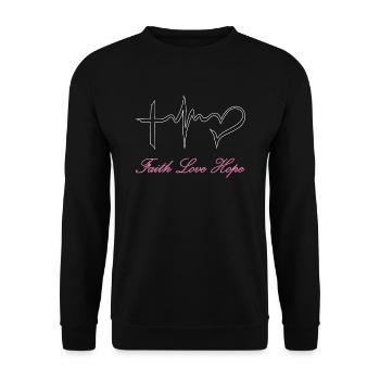 Foi Espérance Amour ! Pour tous - Sweat-shirt Unisexe - noir - Devant - Alina (178cm) & Michal (187cm)