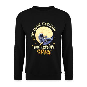 Space Shuttle Weightless Star Planet - Unisex Sweatshirt - black - Front - Alina (178cm) & Michal (187cm)