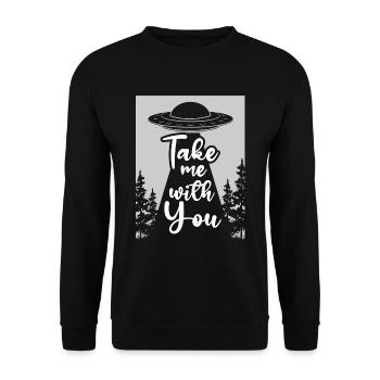 Alien Invasion Aliens - Unisex Sweatshirt - black - Front - Alina (178cm) & Michal (187cm)