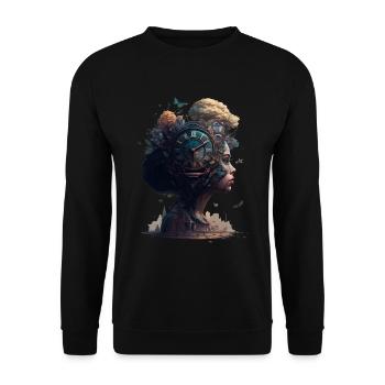 Zeit - Unisex Pullover - Schwarz - Vorne - Alina (178cm) & Michal (187cm)
