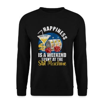 Slot Machine Slot Arcade Lucky 7 - Unisex Sweatshirt - black - Front - Alina (178cm) & Michal (187cm)