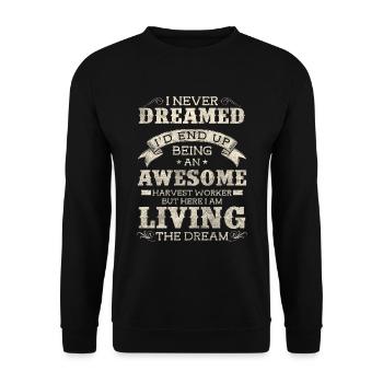 Landwirt Feldarbeiter Erntezeit Gemüsegärtner - Unisex Pullover - Schwarz - Vorne - Alina (178cm) & Michal (187cm)
