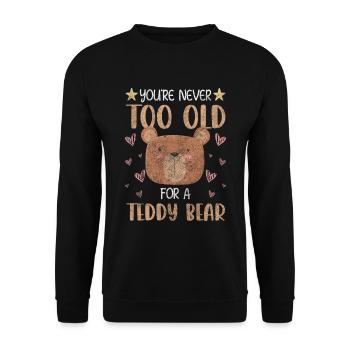 Teddy Spielzeug Niedlich - Unisex Pullover - Schwarz - Vorne - Alina (178cm) & Michal (187cm)